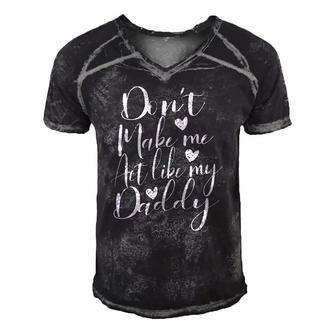 Dont Make Me Act Like My Daddy Gift Men's Short Sleeve V-neck 3D Print Retro Tshirt | Mazezy