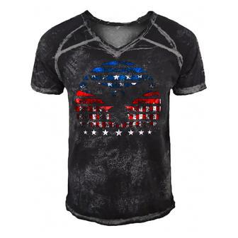 Eagle American Flag Vintage Independence Day 4Th Of July Usa Men's Short Sleeve V-neck 3D Print Retro Tshirt | Mazezy