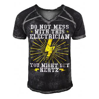 Electrician Electrical You Might Get Hertz 462 Electric Engineer Men's Short Sleeve V-neck 3D Print Retro Tshirt - Monsterry
