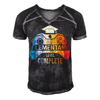 Elementary Level Complete Graduation Gamer Boys Kids Men's Short Sleeve V-neck 3D Print Retro Tshirt | Mazezy