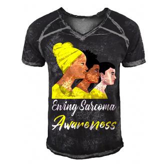 Ewings Sarcoma Awareness Yellow Women Ewings Sarcoma Ewings Sarcoma Awareness Men's Short Sleeve V-neck 3D Print Retro Tshirt | Favorety