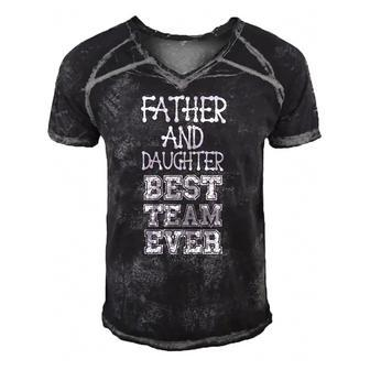 Father & Daughter - Best Team Ever - Sports Men's Short Sleeve V-neck 3D Print Retro Tshirt | Mazezy