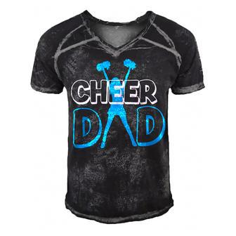 Father Cheerleading Gift From Cheerleader Daughter Cheer Dad V3 Men's Short Sleeve V-neck 3D Print Retro Tshirt - Seseable