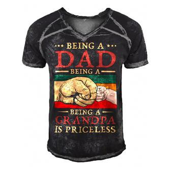 Father Grandpa Being A Dad Is An Honor Being A Grandpa Is Priceless114 Family Dad Men's Short Sleeve V-neck 3D Print Retro Tshirt - Monsterry AU