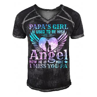 Father Grandpa Daddys Girl Real Cool Daddy Best Dad Fathers Day 58 Family Dad Men's Short Sleeve V-neck 3D Print Retro Tshirt - Monsterry