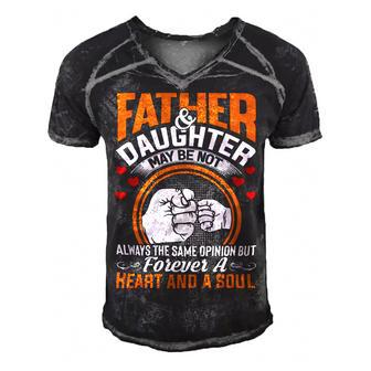 Father Grandpa Father And Daughter Heart And Soul Matching 175 Family Dad Men's Short Sleeve V-neck 3D Print Retro Tshirt - Monsterry AU