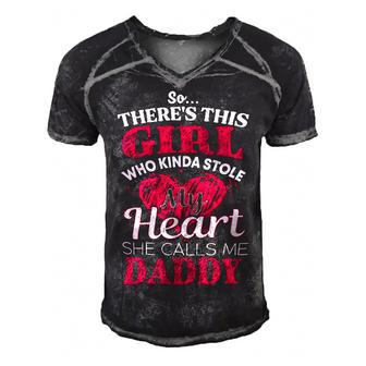 Father Grandpa Funny Fathers Day Quotes Daddy Loves Daughter 16 Family Dad Men's Short Sleeve V-neck 3D Print Retro Tshirt - Monsterry UK