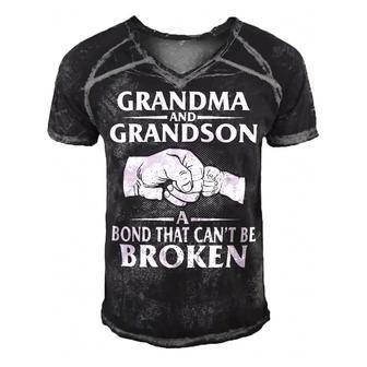 Father Grandpa Grandma And Grandson Bond That Cant Be Broken Family Dad Men's Short Sleeve V-neck 3D Print Retro Tshirt - Monsterry UK
