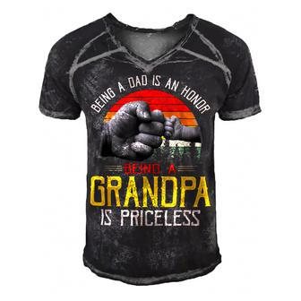 Father Grandpa Mens Being A Dad Is An Honor Being A Grandpa Is Priceless72 Family Dad Men's Short Sleeve V-neck 3D Print Retro Tshirt - Monsterry UK