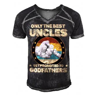 Father Grandpa Only The Best Uncles Get Promoted To Godfathers33 Family Dad Men's Short Sleeve V-neck 3D Print Retro Tshirt - Monsterry UK