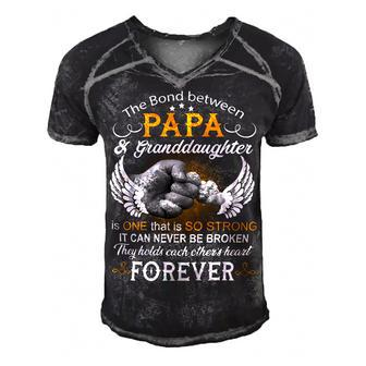 Father Grandpa The Bond Between Papa And Granddaughter Is One That Is So Strong Family Dad Men's Short Sleeve V-neck 3D Print Retro Tshirt - Monsterry