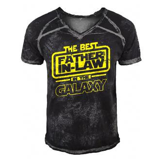 Father In Law The Best In The Galaxy Gift Men's Short Sleeve V-neck 3D Print Retro Tshirt | Mazezy