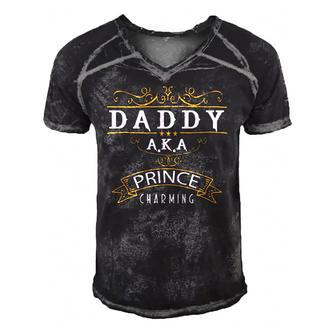 Fathers Day Funny Cute Daddy Aka Prince Charming Men's Short Sleeve V-neck 3D Print Retro Tshirt | Mazezy