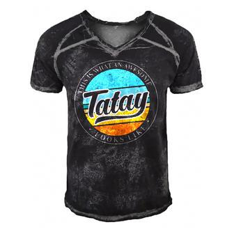 Fathers Day Gift For Tatay Filipino Pinoy Dad Men's Short Sleeve V-neck 3D Print Retro Tshirt
