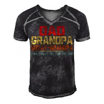 Fathers Day Gift From Grandkids Dad Grandpa Great Grandpa Men's Short Sleeve V-neck 3D Print Retro Tshirt - Seseable