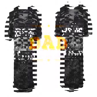 First Time Dad Est 2021 Men's Short Sleeve V-neck 3D Print Retro Tshirt - Monsterry