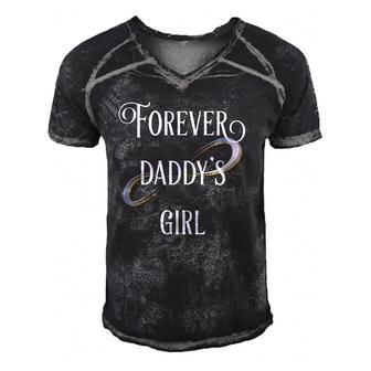 Forever Daddys Girl Family Member Men's Short Sleeve V-neck 3D Print Retro Tshirt | Mazezy