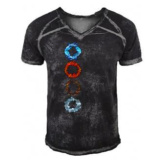 Four Elements Air Earth Fire Water Ancient Alchemy Symbols Men's Short Sleeve V-neck 3D Print Retro Tshirt | Mazezy