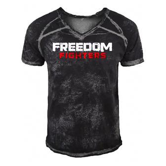 Freedom Fighter Resistance Movement 4Th Of July Independence Men's Short Sleeve V-neck 3D Print Retro Tshirt | Mazezy