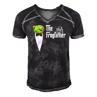 Frog Father Or Frogfather For Frogs Fan Frog Lovers Men's Short Sleeve V-neck 3D Print Retro Tshirt | Mazezy
