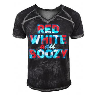Funny 4Th July Blue Red White Patriotic Men's Short Sleeve V-neck 3D Print Retro Tshirt - Seseable