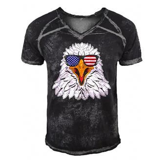 Funny 4Th Of July Eagle Patriotic American Flag Cute Eagle Men's Short Sleeve V-neck 3D Print Retro Tshirt | Mazezy