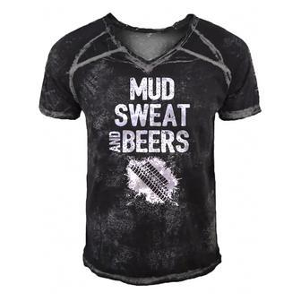 Funny Atv Mud Sweat And Beers Off Roading Men's Short Sleeve V-neck 3D Print Retro Tshirt | Mazezy