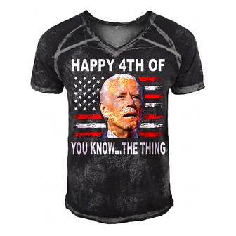 Funny Biden Confused 4Th Happy 4Th Of You Know The Thing Men's Short Sleeve V-neck 3D Print Retro Tshirt - Seseable