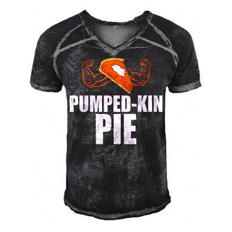 Funny Bodybuilding Pumpkin Gym Workout Exercise Thanksgiving  Men's Short Sleeve V-neck 3D Print Retro Tshirt