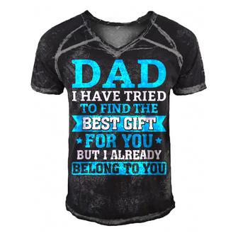 Funny Fathers Day Dad From Daughter Son Wife For Daddy V2 Men's Short Sleeve V-neck 3D Print Retro Tshirt - Seseable