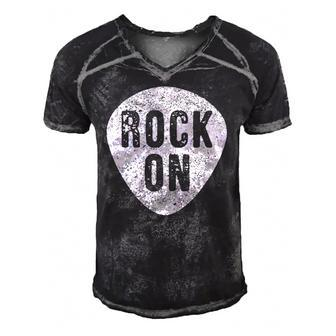 Funny Guitarist Guitar Pick Rock On Music Band Men's Short Sleeve V-neck 3D Print Retro Tshirt | Mazezy