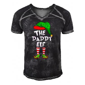 Funny Matching Christmas The Daddy Elf Men's Short Sleeve V-neck 3D Print Retro Tshirt | Mazezy