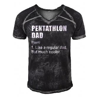 Funny Pentathlon Dad Like Dad But Much Cooler Definition Men's Short Sleeve V-neck 3D Print Retro Tshirt