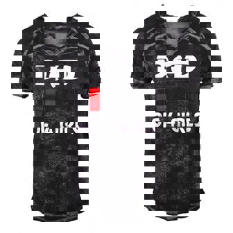 Funny Tired Dad Of 4 Girls Four Daughters Fathers Day Dad Men's Short Sleeve V-neck 3D Print Retro Tshirt | Mazezy