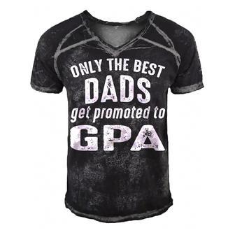 G Pa Grandpa Gift Only The Best Dads Get Promoted To G Pa V2 Men's Short Sleeve V-neck 3D Print Retro Tshirt - Seseable