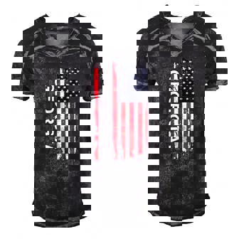 Georgia American Flag Men's Short Sleeve V-neck 3D Print Retro Tshirt | Mazezy