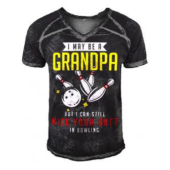 Grandfather 350 Bowling Bowler Men's Short Sleeve V-neck 3D Print Retro Tshirt - Seseable
