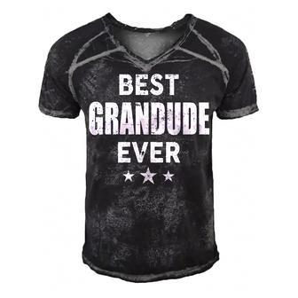 Grandude Grandpa Gift Best Grandude Ever Men's Short Sleeve V-neck 3D Print Retro Tshirt - Seseable