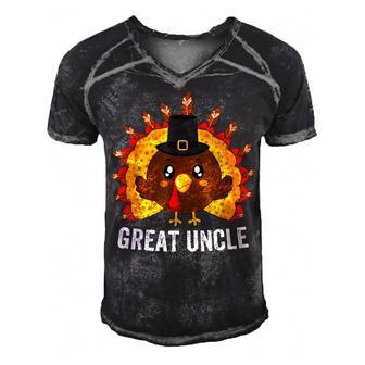Great Uncle Turkey Pilgrim Matching Family Thanksgiving  Men's Short Sleeve V-neck 3D Print Retro Tshirt