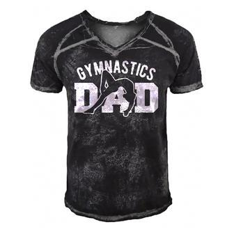 Gymnast Cheer Dad - Gymnastics Dad Men's Short Sleeve V-neck 3D Print Retro Tshirt | Mazezy