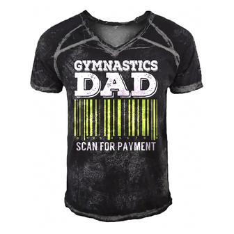 Gymnastics Dad Scan For Payment Funny Tumbling Gift Men's Short Sleeve V-neck 3D Print Retro Tshirt | Mazezy