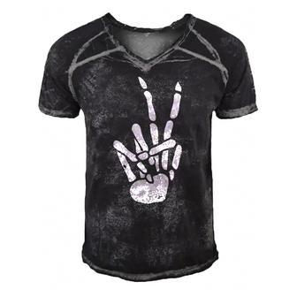 Halloween Skeleton Peace Sign Skeleton Bones Hand Funny Men's Short Sleeve V-neck 3D Print Retro Tshirt | Mazezy