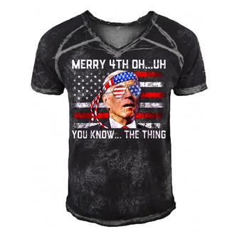 Happy 4Th Of You Know The Thing Funny 4Th Of July Amaica Men's Short Sleeve V-neck 3D Print Retro Tshirt - Seseable
