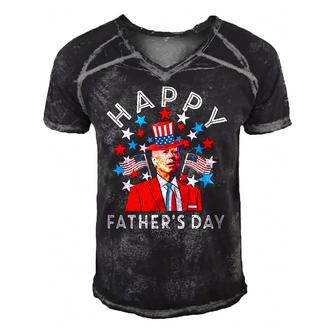 Happy Fathers Day Joe Biden 4Th Of July Memorial Men's Short Sleeve V-neck 3D Print Retro Tshirt | Mazezy
