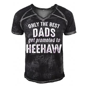 Heehaw Grandpa Gift Only The Best Dads Get Promoted To Heehaw Men's Short Sleeve V-neck 3D Print Retro Tshirt - Seseable