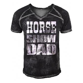 Horse Show Dad Fathers Day Men's Short Sleeve V-neck 3D Print Retro Tshirt | Mazezy