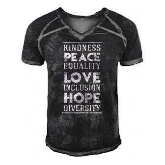 Human Kindness Peace Equality Love Inclusion Diversity Men's Short Sleeve V-neck 3D Print Retro Tshirt | Mazezy