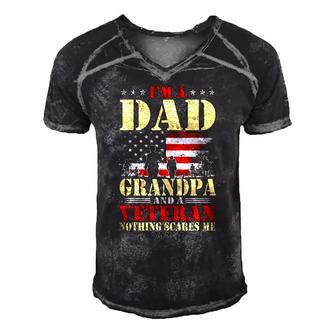 I Am A Dad A Grandpa And A Veteran Fathers Day Gift Men's Short Sleeve V-neck 3D Print Retro Tshirt | Mazezy
