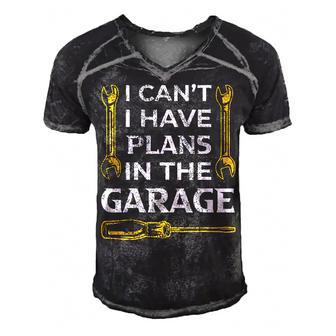 I Cant I Have Plans In The Garage Funny Car Mechanic Dad Men's Short Sleeve V-neck 3D Print Retro Tshirt - Seseable