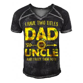 I Have Two Titles Dad And Uncle  Sunflower  V2 Men's Short Sleeve V-neck 3D Print Retro Tshirt